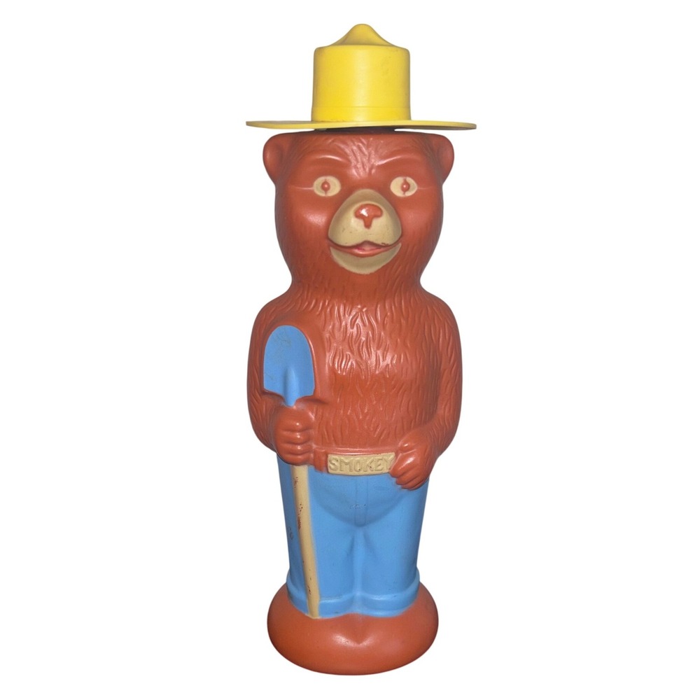 Smokey Bear | Vintage 1960s |‎  Soaky | Colgate Palmolive | Bubble Bath Bottle